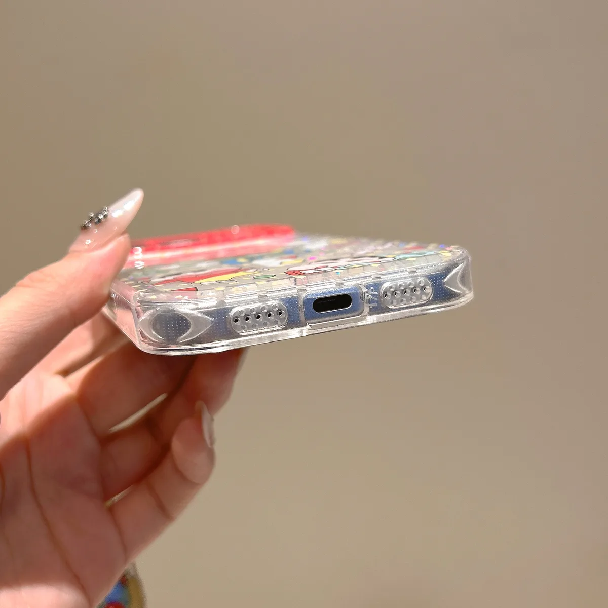 Crayon Shin-chan Clear Case with Beaded Strap & PopSocket for iPhone 17 16 15 14 13 Pro Max — MagSafe